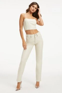 GOOD AMERICAN BETTER THAN LEATHER VACAY TOP | BONE001 Tops