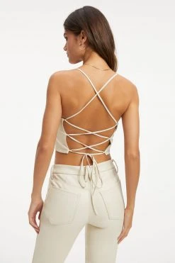 GOOD AMERICAN BETTER THAN LEATHER VACAY TOP | BONE001 Tops