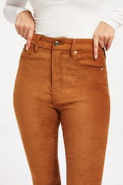 GOOD AMERICAN GOOD WAIST SUEDE-LIKE | TOBACCO01