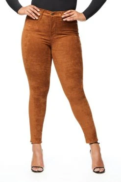 GOOD AMERICAN GOOD WAIST SUEDE-LIKE | TOBACCO01