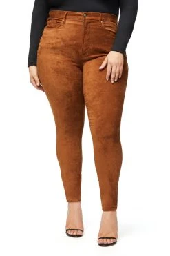 GOOD AMERICAN GOOD WAIST SUEDE-LIKE | TOBACCO01