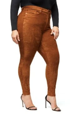 GOOD AMERICAN GOOD WAIST SUEDE-LIKE | TOBACCO01