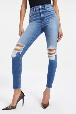 Promo 😍 GOOD AMERICAN GOOD WAIST | INDIGO016 High Waisted 🔔 19 GOOD AMERICAN GOOD WAIST | INDIGO016 High Waisted