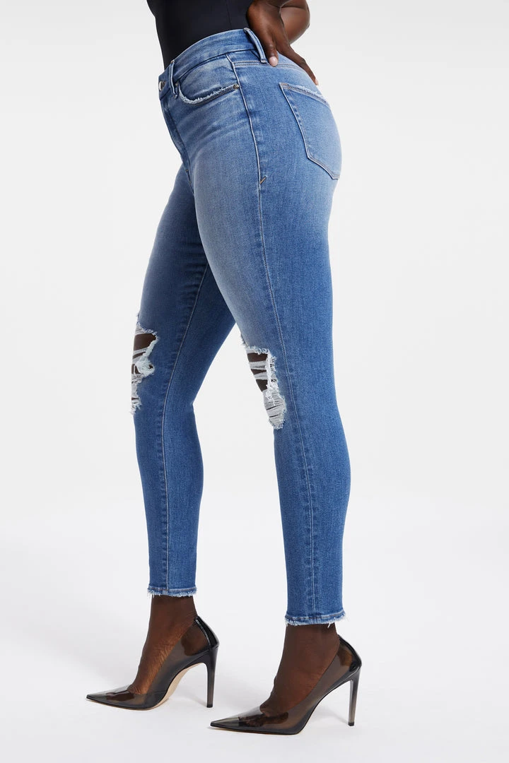 Promo 😍 GOOD AMERICAN GOOD WAIST | INDIGO016 High Waisted 🔔 3 GOOD AMERICAN GOOD WAIST | INDIGO016 High Waisted