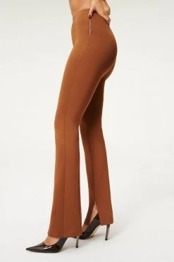 GOOD AMERICAN GOOD WAIST FLARE SCUBA PANT | BURNT CARAMEL002 Leggings & Pants