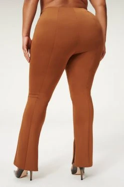 GOOD AMERICAN GOOD WAIST FLARE SCUBA PANT | BURNT CARAMEL002 Leggings & Pants