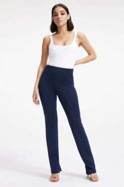 GOOD AMERICAN GOOD WAIST FLARE SCUBA PANT | NAVY001 Leggings & Pants