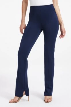 GOOD AMERICAN GOOD WAIST FLARE SCUBA PANT | NAVY001 Leggings & Pants
