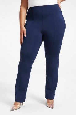 GOOD AMERICAN GOOD WAIST FLARE SCUBA PANT | NAVY001 Leggings & Pants