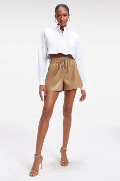 GOOD AMERICAN BETTER THAN LEATHER SHORT | WARM CARAMEL003 Shorts & Skirts