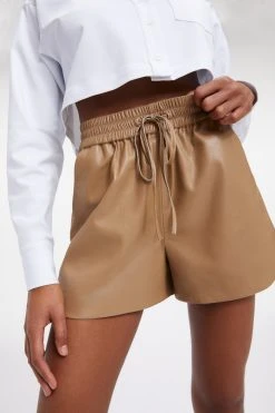 GOOD AMERICAN BETTER THAN LEATHER SHORT | WARM CARAMEL003 Shorts & Skirts