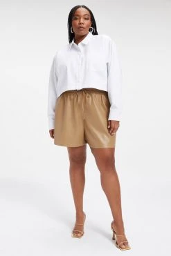GOOD AMERICAN BETTER THAN LEATHER SHORT | WARM CARAMEL003 Shorts & Skirts