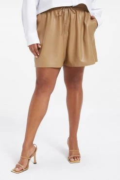 GOOD AMERICAN BETTER THAN LEATHER SHORT | WARM CARAMEL003 Shorts & Skirts