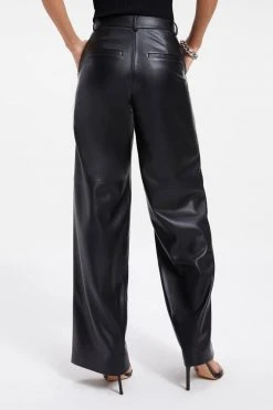 GOOD AMERICAN BETTER THAN LEATHER WIDE TROUSER | BLACK001