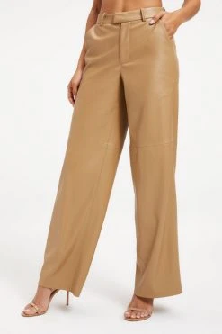 GOOD AMERICAN LEATHER TROUSER | WARM CARAMEL003