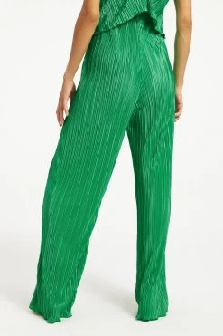 GOOD AMERICAN Leggings & Pants ALWAYS FITS PLISSÉ WIDE LEG PANTS | SUMMER GREEN002