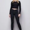 GA-SALE High Waisted GOOD WAIST BUTTON FLY | BLACK001