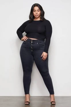 Flash Sale ⌛ GA-SALE High Waisted GOOD WAIST BUTTON FLY | BLACK001 🤩 27 GA-SALE High Waisted GOOD WAIST BUTTON FLY | BLACK001