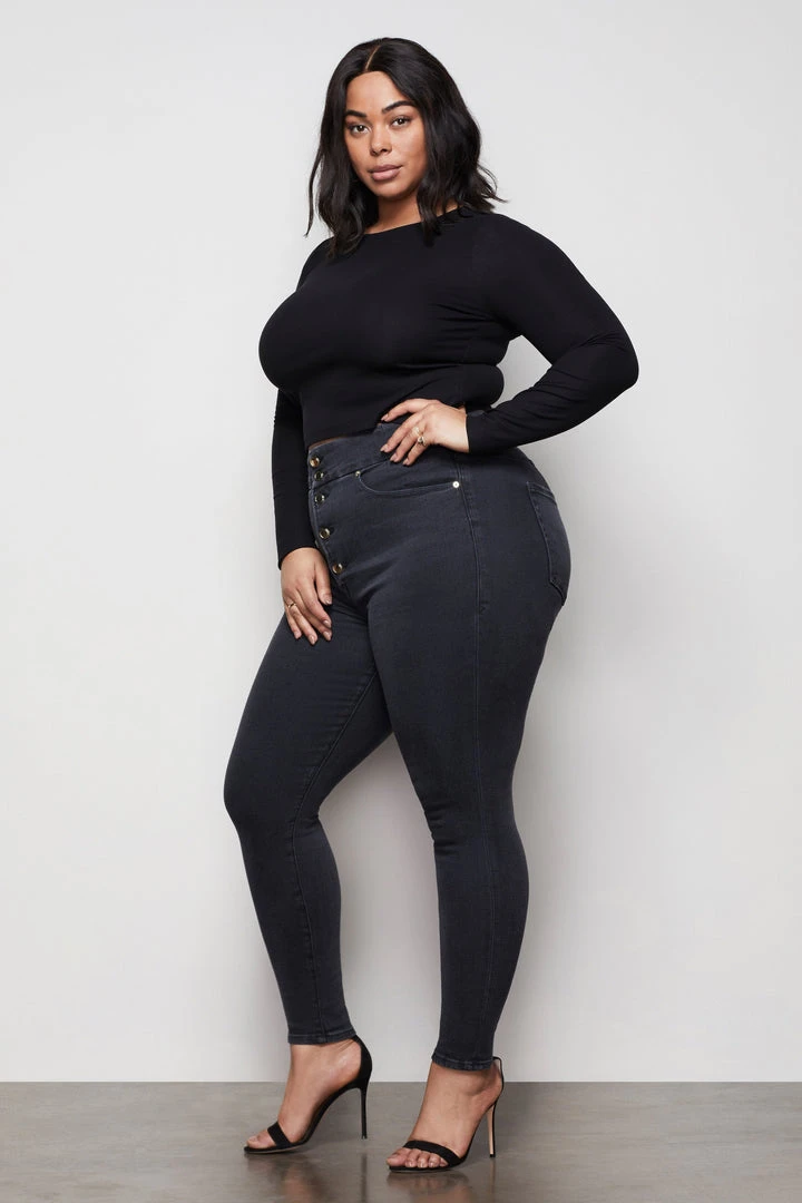 Flash Sale ⌛ GA-SALE High Waisted GOOD WAIST BUTTON FLY | BLACK001 🤩 13 GA-SALE High Waisted GOOD WAIST BUTTON FLY | BLACK001