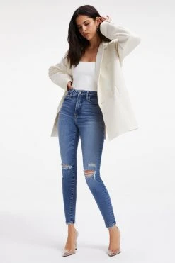 Good American Fashion Store 36 GOOD AMERICAN GOOD WAIST CROP | INDIGO223 Brand New Denim