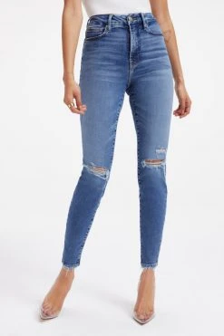 GOOD AMERICAN GOOD WAIST CROP | INDIGO223 Brand New Denim