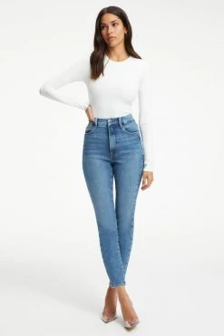 Good American Fashion Store 26 GOOD AMERICAN GOOD WAIST CROP | INDIGO202 Brand New Denim