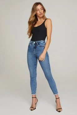 Best Pirce 🥰 GOOD AMERICAN GOOD WAIST CROP | BLUE633 High Waisted ✔️ 16 GOOD AMERICAN GOOD WAIST CROP | BLUE633 High Waisted