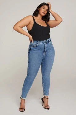 GOOD AMERICAN GOOD WAIST CROP | BLUE633 High Waisted