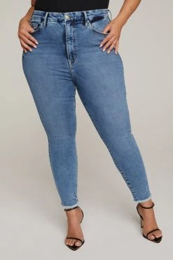 GOOD AMERICAN GOOD WAIST CROP | BLUE633 High Waisted