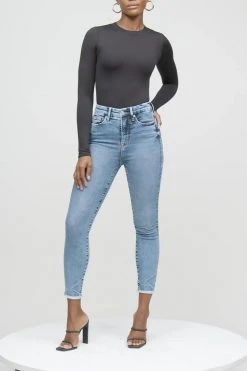 Best Pirce 🥰 GOOD AMERICAN GOOD WAIST CROP | BLUE633 High Waisted ✔️ 23 GOOD AMERICAN GOOD WAIST CROP | BLUE633 High Waisted