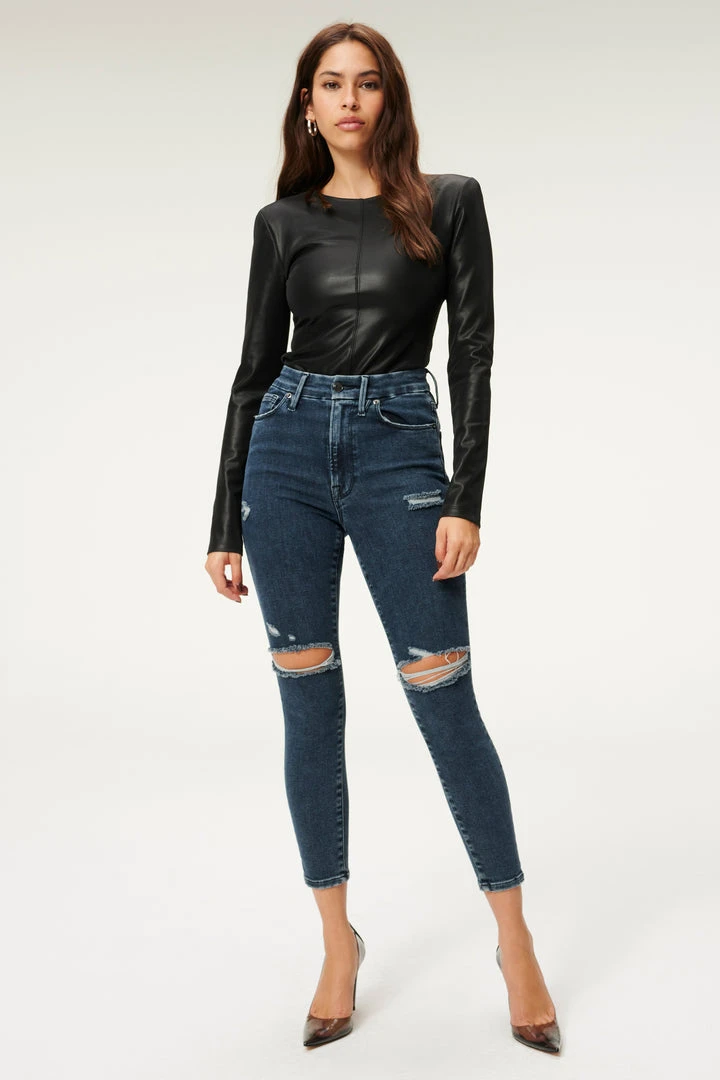 Budget ✨ GOOD AMERICAN ALWAYS FITS GOOD WAIST CROP | BLUE857 🧨 5 GOOD AMERICAN ALWAYS FITS GOOD WAIST CROP | BLUE857