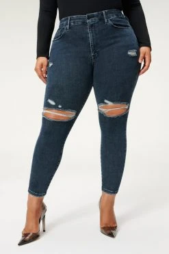 GOOD AMERICAN ALWAYS FITS GOOD WAIST CROP | BLUE857