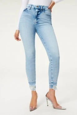 GA-SALE High Waisted GOOD WAIST CROP BROKE DOWN HEM | BLUE856