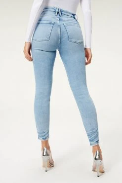 GA-SALE High Waisted GOOD WAIST CROP BROKE DOWN HEM | BLUE856