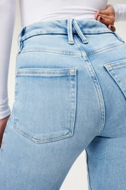 GA-SALE High Waisted GOOD WAIST CROP BROKE DOWN HEM | BLUE856