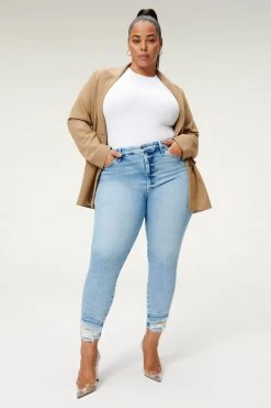 GA-SALE High Waisted GOOD WAIST CROP BROKE DOWN HEM | BLUE856