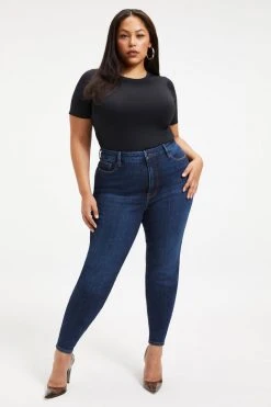 GOOD AMERICAN GOOD WAIST W/ CHEWED BACK PKTS | INDIGO203