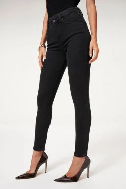 GOOD AMERICAN High Waisted GOOD WAIST CROSSOVER | BLACK084