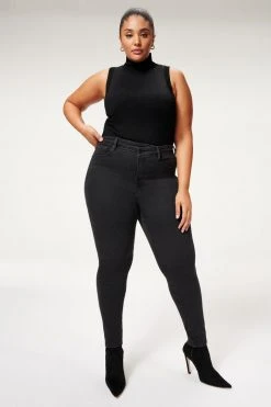 GOOD AMERICAN High Waisted GOOD WAIST CROSSOVER | BLACK084