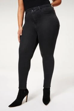 GOOD AMERICAN High Waisted GOOD WAIST CROSSOVER | BLACK084