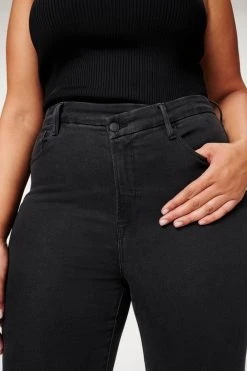 GOOD AMERICAN High Waisted GOOD WAIST CROSSOVER | BLACK084