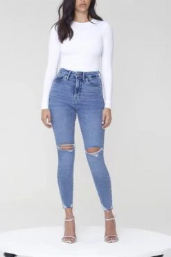 GA-SALE High Waisted GOOD WAIST CROP CHEW HEM | BLUE799