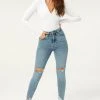 GA-SALE High Waisted GOOD WAIST CROP CHEW HEM | BLUE799