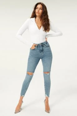 GA-SALE High Waisted GOOD WAIST CROP CHEW HEM | BLUE799
