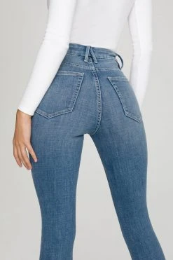 GOOD AMERICAN GOOD WAIST CROP CHEW HEM | BLUE634 High Waisted