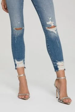 GOOD AMERICAN GOOD WAIST CROP CHEW HEM | BLUE634 High Waisted