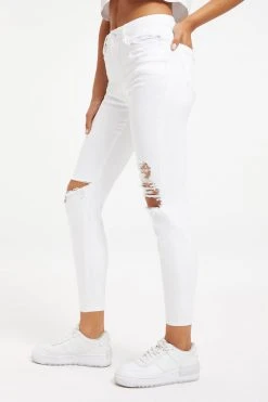 GA-SALE GOOD WAIST CROP DEEP V YOKE | WHITE001