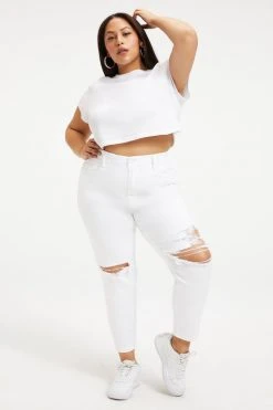 GA-SALE GOOD WAIST CROP DEEP V YOKE | WHITE001
