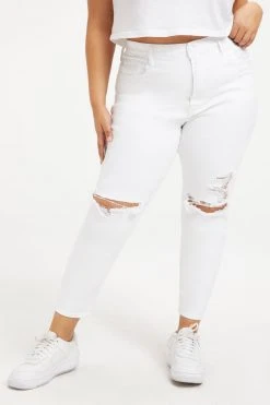 GA-SALE GOOD WAIST CROP DEEP V YOKE | WHITE001