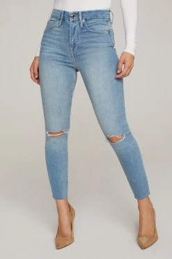 GA-SALE GOOD WAIST CROP RAW EDGE | BLUE352 High Waisted